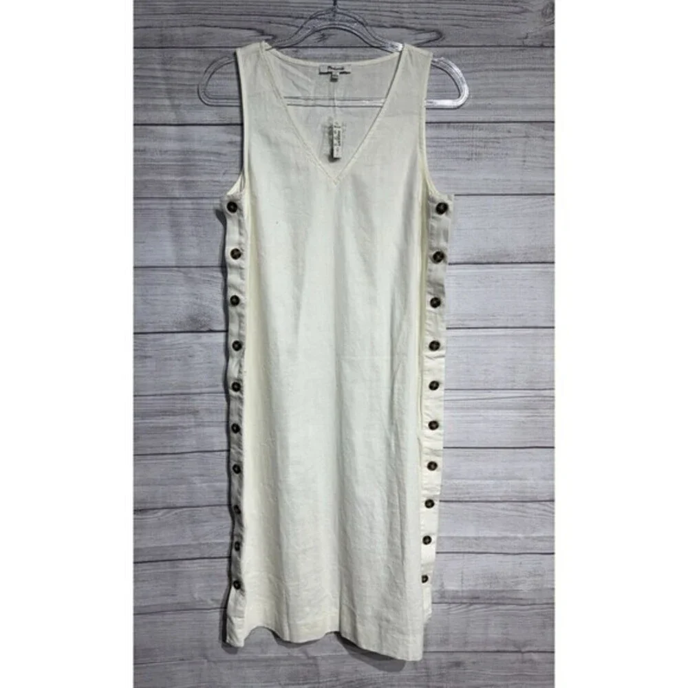 Madewell Linen Blend Cream Dress Size SMALL NWT